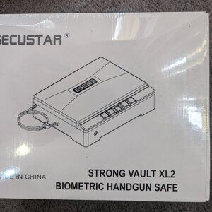 Gun Safe for Pistols Nightstand SECUSTAR XL2 Biometric Handgun Safe Fireproof Wa